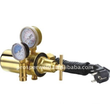 electrically heated regulator flow gauge for CO2